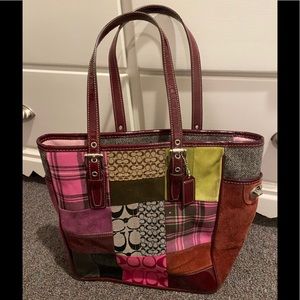 Authentic Coach Multicolor with Suede Purse